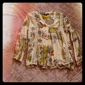 RD and Koko Boho Long Sleeve Floral Blouse